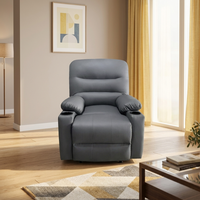 Canapé inclinable manuel 3 places pour home cinéma, avec deux porte-gobelets intégrés, design minimaliste en métal, pour salon et chambre