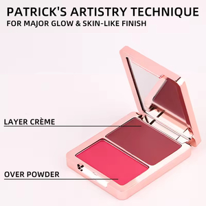 <span class=keywords><strong>Palette</strong></span> de fard à joues 2-en-1 crème et poudre, maquillage haute pigmentation, qualité supérieure, marque privée, vente en gros, cosmétique personnalisé - Product Image 3