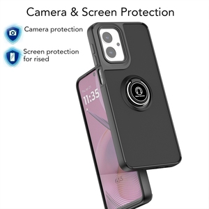2024 nuevas fundas mate duras de TPU para PC a prueba de golpes con soporte de anillo giratorio 360 funda de teléfono para Motorola Moto G55 <span class=keywords><strong>5G</strong></span> - Product Image 5