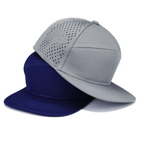 Gorra Snapback de Visera Plana Personalizada al por Mayor con Perforación Láser, Gorra de Béisbol Ajustable Tipo Camionero