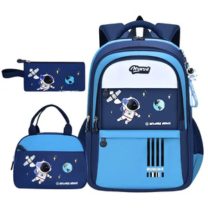 2025 <span class=keywords><strong>Mochila</strong></span> de escuela primaria con temática de astronauta popular transfronteriza conjunto de tres piezas transpirable reductor de peso para niños <span class=keywords><strong>Amazon</strong></span> - Product Image 3