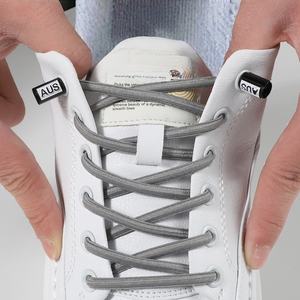 Lacets élastiques sans nœuds avec verrou en métal pour baskets, lacets plats épais pour enfants et adultes, vente en gros - Product Image 1