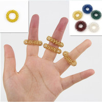 Anillo de masaje de dedos de acupresión de acero inoxidable, masajeador de dedos, anillos de dedo para aliviar el estrés
