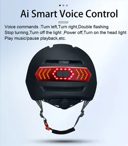 New AI Intelligent Turn Signal Speaker BT Headset Hands Free Smart Voice Remote Control Smart Helmet Scooter Bike Helmet