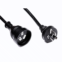 Australien AS/NZS 3112 3-poliges Stecker-zu-Buchse Verlängerungskabel-Set 3-adrig 0,75mm² PVC 250V 10A AU-Stecker Stromkabel