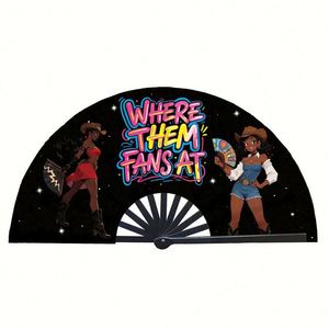 Abanico Plegable de Plástico Grande y Colorido de 33 cm Personalizado para Hombres/Mujeres, Abanico Tallado de Kung Fu para Festivales, Baile y Regalos - Product Image 4