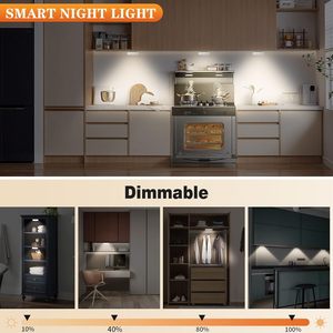 USB Có Thể Sạc Lại Từ Xa Thay Đổi Độ Sáng LED Tủ Quần Áo Puck Đèn Không Dây Cảm Biến Chuyển Động Ấm Trắng Pin Ánh Sáng Cho Tủ Truy Cập - Product Image 5