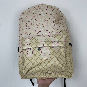 Ba lô du lịch in hình kem xanh nhiều màu sắc, có khóa kéo, in logo tùy chỉnh, bán buôn, dành cho nữ sinh, học sinh, màu hồng - Product Image 6