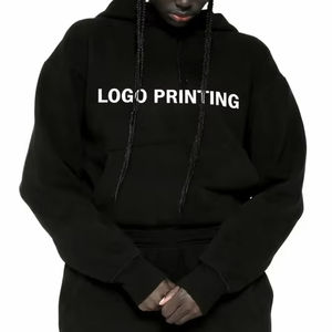 Sudadera con Capucha Gruesa con Estampado Puff para Hombre, Hombros Caídos, Estampada, Gruesa, 420G, Informal, Lisa, con Capucha, Ropa de Calle, Ropa de Invierno - Product Image 2