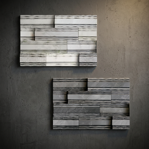 Carreaux muraux en céramique numérique effet pierre grise 300x450mm, design de façade émaillé pour bâtiments modernes - Product Image 2