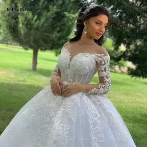 2023 Neueste Art Spitze reinweiß afrikanischen Brautkleid Frauen Brautkleid Ball