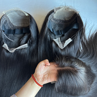 Cheveux humains vierges bruts européens sans colle pour perruques à closure en dentelle, 1 pièce, pré-épilées, pré-coupées, couleur naturelle, 5x5 HD, nœuds invisibles