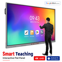 KINGONE Écran tactile sans fil 4K Android 65 pouces, tableau blanc interactif intelligent pour salles de classe et formation des étudiants