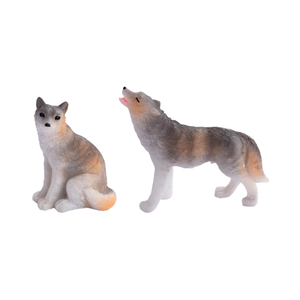 A granel 3D miniatura blanco realista resina salvaje Lobo estatuilla adornos de jardín decoración niños bosque Animal modelo juguetes regalos - Product Image 1
