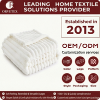 Couverture en flanelle Orvetex en polyester 100 %, antistatique et ignifuge, avec coutures renforcées, style européen, pour lit – Vente en gros et personnalisable