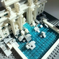Wange mundialmente famoso Street View ladrillos arquitectura Roma Fontana Di Trevi modelo nuevo gran construcción edificio ladrillo juguete