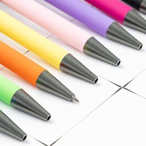 Novelty Multi-Color Press Metal Ballpoint <b>Pen</b> Promotional Soft Rubber With Customized Logo Printing for Office Writing - Product Image 4