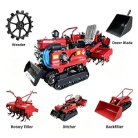 Matériel agricole pour petites exploitations : Machine multifonctionnelle diesel sur chenilles avec rotoculteur pour travaux en verger