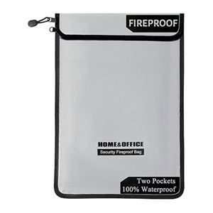 CUSTOM 15\" X 11\" Dual <b>Pocket</b> Waterproof Fireproof Document Bag Zippered Security <b>Pocket</b> for Valuables Legal Documents - Product Image 1