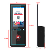 Kiosque de vente de billets en libre-service de 43 pouces, écran tactile OEM, distributeur de billets multifonction, terminal SDK, intérieur