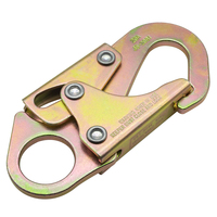 Mousqueton en acier de traitement thermique 23KN, grand crochet de sécurité pour escalade, anti-chute, 10 pièces