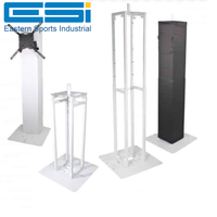 Nouveau design 2026 ESI Totem TV réglable en hauteur (0,9 m à 1,8 m) avec base pliable en acier, support LED, écran et haut-parleur, certifié TUV