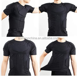 Chemises rembourrées hommes Compression Football <span class=keywords><strong>Rugby</strong></span> côtes poitrine épaule protecteur moto Baseball sport T-shirt chemises rembourrées - Product Image 5