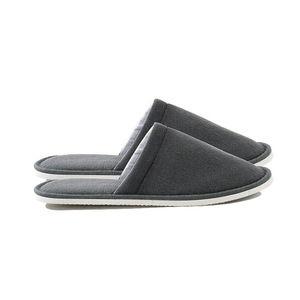 Pantoufles d'hôtel à semelle EVA de qualité supérieure en gris et blanc-Pantoufle <span class=keywords><strong>jetable</strong></span> en coton épais OEM et ODM - Product Image 6