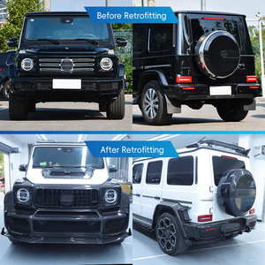 Kit carrosserie en fibre de carbone style <span class=keywords><strong>Brabus</strong></span> G900 pour Mercedes Benz <span class=keywords><strong>G63</strong></span> W464 2018-2025 – Pare-chocs avant et arrière, capot, jupes latérales – Amélioration à fixer par vis - Product Image 2