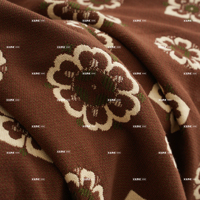 Couverture en tissu jacquard personnalisée 100% coton certifiée GRS Oeko Tex, design floral vintage pour la décoration de la maison