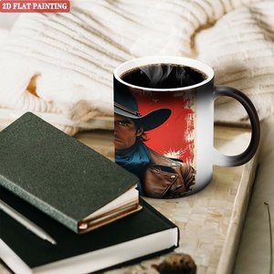 Mug universel toutes saisons, noir givré, 11 oz, en céramique, tasse activée par la chaleur, pour la maison et le bureau - Product Image 3