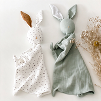 Doudou Lapin en Peluche pour Bébé, Couverture Réconfortante, Jouet Apaisant Doux pour Nouveau-nés, Berceau, Poussette, Crèche et Voyage