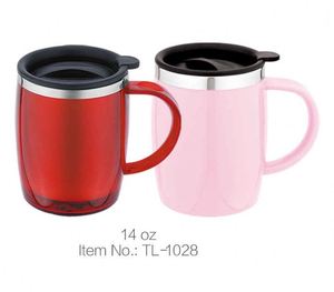 Stainless Steel Insulated Tumbler 14 Oz With Lid Travel Mug Red Pink TL-1028 - Product Image 1