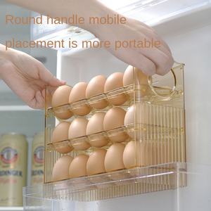 Kulkas Populer Tiga Lapis Plastik Bening Kotak Penyimpanan Pengawet Telur Multi Guna Wadah Nampan Telur untuk Pintu Kulkas - Product Image 4