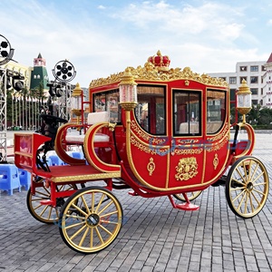 Calèche de mariage rouge, calèche royale Cendrillon, transport spécial, calèche électrique avec certification CE - Product Image 1