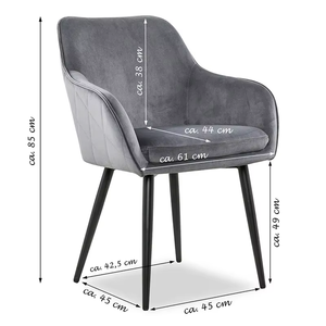 Chaise de salle à manger en tissu velours pour restaurant, prix d'usine - Product Image 4