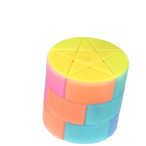 Yongjun Seven Colored Star <b>Cube</b> 63mm Cylindrical 3x3 Magic <b>Puzzle</b> Toy For Youth Brain Training - Product Image 2
