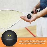 12 balles de squash 38 mm à double point jaune, balles de sport en caoutchouc professionnelles, petites, pour l'entraînement, la pratique et la compétition, fabriquées en Chine