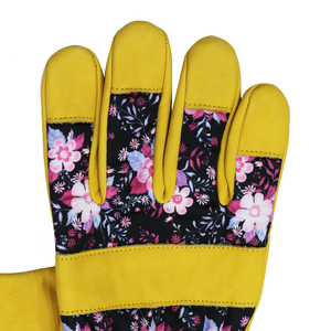 Gants en cuir de vachette GREATFLEX pour femmes, antidérapants, respirants, avec dos imprimé en coton personnalisé, gants de jardinage résistants aux épines - Product Image 2