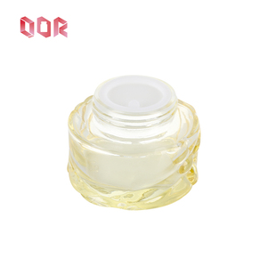 Skin Care Bottle Yellow Transparent Glass <b>Round</b> Bottle Customized Cosmetics Container Empty with Pressing Pump <b>Head</b> <b>Screw</b> Cap - Product Image 2