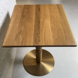 <span class=keywords><strong>Table</strong></span> de restaurant en bois massif chêne clair, <span class=keywords><strong>table</strong></span> carrée en bois pour café et <span class=keywords><strong>bistro</strong></span> avec base ronde en métal, mobilier commercial - Product Image 4
