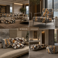 Tissu en velours jacquard teint en fil élégant, tissu de décoration haut de gamme pour canapé et chaise