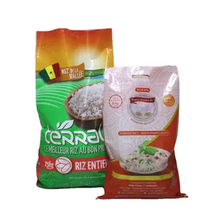 Bán Buôn Tùy Chỉnh Gạo Bao Bì Bao 10Kg 25Kg 50Kg Với Logo Nhựa Bopp Nhiều Lớp Polypropylene 50Kg PP Dệt Túi Cho Gạo