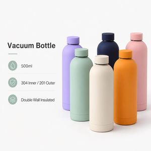 Bouteille d'eau isotherme de qualité supérieure de 500 ml en acier inoxydable 304 de qualité alimentaire sans BPA, étanche, avec base antidérapante - Product Image 1