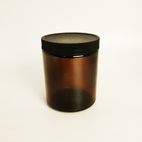 ODM Livraison rapide 250ml Bocal en verre de couleur ambre Pot en verre de stockage Bouteille en verre à large ouverture avec couvercle à vis en stock