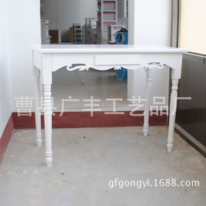 White European Style <b>Solid</b> <b>Wood</b> Dining Table Rectangle Stable Environmentally Friendly Paint Adult Use - Product Image 1