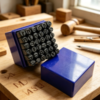 Ensemble de 36 poinçons lettres et chiffres en acier, tampons alphabétiques pour le métal, le cuir, le bois, la fabrication de bijoux, le bricolage et l'artisanat