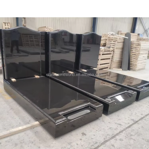 Zwarte Aangepaste Kleur Grave Grafsteen Granieten Grafsteen <span class=keywords><strong>Maker</strong></span> Hart Grafsteen Met Vaas Letters - Product Image 1