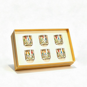 Whiskey Glass Set 6pcs Colored Crystal Gift For Housewarming Business Gifts - Product Image 1