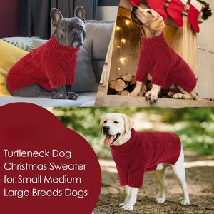 Sweater Anjing Mewah Lucu Warna Merah untuk Anjing Kecil, Rajutan Musim Dingin untuk Anjing Jantan/Betina, untuk Natal dan Thanksgiving, untuk Anjing Ras Pug - Product Image 4